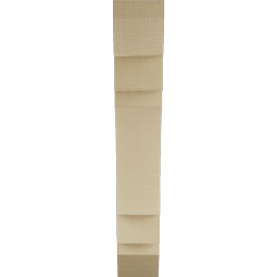 Ekena Millwork - BKTUR055X26X34MRC06RCPR - Timberthane Faux Wood Merced Style Bracket, Slat Ends, 5 1/2"W x 26"D x 34"H, Primed Tan