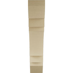Ekena Millwork - BKTUR055X28X28MRC06RCPR - Timberthane Faux Wood Merced Style Bracket, Slat Ends, 5 1/2"W x 28"D x 28"H, Primed Tan