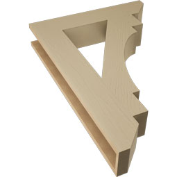 Ekena Millwork - BKTUR055X28X40MRC06RCPR - Timberthane Faux Wood Merced Style Bracket, Slat Ends, 5 1/2"W x 28"D x 40"H, Primed Tan
