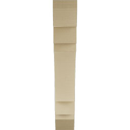 Ekena Millwork - BKTUR055X30X34MRC06RCPR - Timberthane Faux Wood Merced Style Bracket, Slat Ends, 5 1/2"W x 30"D x 34"H, Primed Tan
