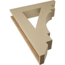 Ekena Millwork - BKTUR055X30X38MRC06RCPR - Timberthane Faux Wood Merced Style Bracket, Slat Ends, 5 1/2"W x 30"D x 38"H, Primed Tan