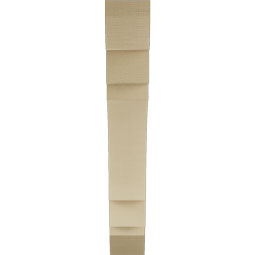 Ekena Millwork - BKTUR055X32X36MRC06RCPR - Timberthane Faux Wood Merced Style Bracket, Slat Ends, 5 1/2"W x 32"D x 36"H, Primed Tan