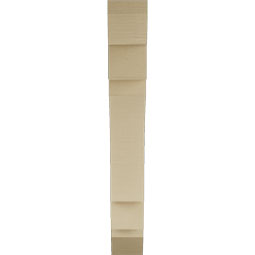 Ekena Millwork - BKTUR055X32X40MRC06RCPR - Timberthane Faux Wood Merced Style Bracket, Slat Ends, 5 1/2"W x 32"D x 40"H, Primed Tan