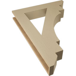 Ekena Millwork - BKTUR055X34X46MRC06RCPR - Timberthane Faux Wood Merced Style Bracket, Slat Ends, 5 1/2"W x 34"D x 46"H, Primed Tan