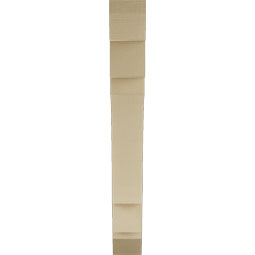 Ekena Millwork - BKTUR055X36X44MRC06RCPR - Timberthane Faux Wood Merced Style Bracket, Slat Ends, 5 1/2"W x 36"D x 44"H, Primed Tan