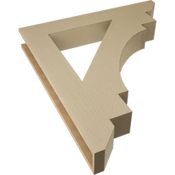 Ekena Millwork - BKTUR055X38X42MRC06RCPR - Timberthane Faux Wood Merced Style Bracket, Slat Ends, 5 1/2"W x 38"D x 42"H, Primed Tan