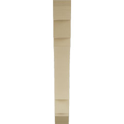 Ekena Millwork - BKTUR055X38X44MRC06RCPR - Timberthane Faux Wood Merced Style Bracket, Slat Ends, 5 1/2"W x 38"D x 44"H, Primed Tan