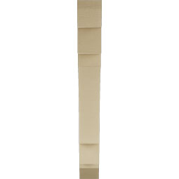 Ekena Millwork - BKTUR055X38X46MRC06RCPR - Timberthane Faux Wood Merced Style Bracket, Slat Ends, 5 1/2"W x 38"D x 46"H, Primed Tan