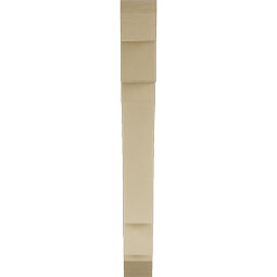 Ekena Millwork - BKTUR055X40X48MRC06RCPR - Timberthane Faux Wood Merced Style Bracket, Slat Ends, 5 1/2"W x 40"D x 48"H, Primed Tan