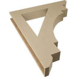 Ekena Millwork - BKTUR055X40X48MRC06RCPR - Timberthane Faux Wood Merced Style Bracket, Slat Ends, 5 1/2"W x 40"D x 48"H, Primed Tan
