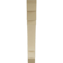 Ekena Millwork - BKTUR055X42X42MRC06RCPR - Timberthane Faux Wood Merced Style Bracket, Slat Ends, 5 1/2"W x 42"D x 42"H, Primed Tan