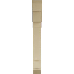 Ekena Millwork - BKTUR055X42X48MRC06RCPR - Timberthane Faux Wood Merced Style Bracket, Slat Ends, 5 1/2"W x 42"D x 48"H, Primed Tan