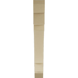 Ekena Millwork - BKTUR055X44X44MRC06RCPR - Timberthane Faux Wood Merced Style Bracket, Slat Ends, 5 1/2"W x 44"D x 44"H, Primed Tan