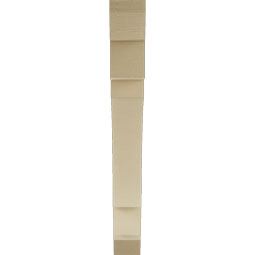 Ekena Millwork - BKTUR055X46X46MRC06RCPR - Timberthane Faux Wood Merced Style Bracket, Slat Ends, 5 1/2"W x 46"D x 46"H, Primed Tan