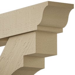 Ekena Millwork - BKTUROMRC00 - Timberthane Rough Cedar Faux Wood Merced Traditional Bracket w/ Offset Brace