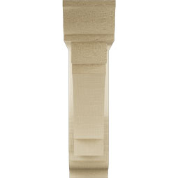 Ekena Millwork - BKTUR0352X14X14MRC01RCPR - Timberthane Faux Wood Merced Style Bracket w/ Offset Brace, Traditional Ends, 3 1/2"W x 14"D x 14"H, Primed Tan