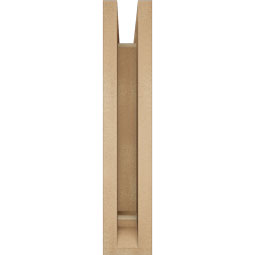 Ekena Millwork - BKTUR0352X14X18MRC01RCPR - Timberthane Faux Wood Merced Style Bracket w/ Offset Brace, Traditional Ends, 3 1/2"W x 14"D x 18"H, Primed Tan