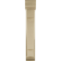 Ekena Millwork - BKTUR0352X14X22MRC01RCPR - Timberthane Faux Wood Merced Style Bracket w/ Offset Brace, Traditional Ends, 3 1/2"W x 14"D x 22"H, Primed Tan