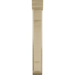 Ekena Millwork - BKTUR0352X14X26MRC01RCPR - Timberthane Faux Wood Merced Style Bracket w/ Offset Brace, Traditional Ends, 3 1/2"W x 14"D x 26"H, Primed Tan