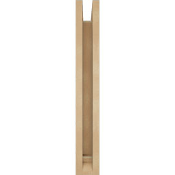 Ekena Millwork - BKTUR0352X14X26MRC01RCPR - Timberthane Faux Wood Merced Style Bracket w/ Offset Brace, Traditional Ends, 3 1/2"W x 14"D x 26"H, Primed Tan