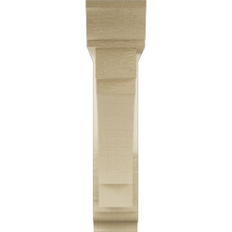 Ekena Millwork - BKTUR0352X16X16MRC01RCPR - Timberthane Faux Wood Merced Style Bracket w/ Offset Brace, Traditional Ends, 3 1/2"W x 16"D x 16"H, Primed Tan