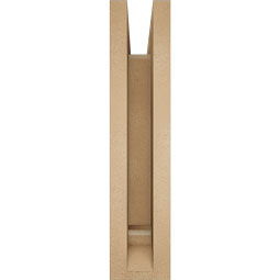 Ekena Millwork - BKTUR0352X16X16MRC01RCPR - Timberthane Faux Wood Merced Style Bracket w/ Offset Brace, Traditional Ends, 3 1/2"W x 16"D x 16"H, Primed Tan