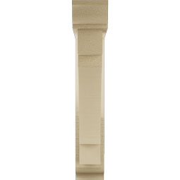 Ekena Millwork - BKTUR0352X16X20MRC01RCPR - Timberthane Faux Wood Merced Style Bracket w/ Offset Brace, Traditional Ends, 3 1/2"W x 16"D x 20"H, Primed Tan
