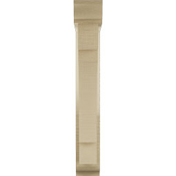 Ekena Millwork - BKTUR0352X16X24MRC01RCPR - Timberthane Faux Wood Merced Style Bracket w/ Offset Brace, Traditional Ends, 3 1/2"W x 16"D x 24"H, Primed Tan
