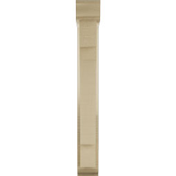 Ekena Millwork - BKTUR0352X16X28MRC01RCPR - Timberthane Faux Wood Merced Style Bracket w/ Offset Brace, Traditional Ends, 3 1/2"W x 16"D x 28"H, Primed Tan