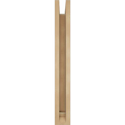 Ekena Millwork - BKTUR0352X16X28MRC01RCPR - Timberthane Faux Wood Merced Style Bracket w/ Offset Brace, Traditional Ends, 3 1/2"W x 16"D x 28"H, Primed Tan