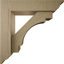 Ekena Millwork - BKTUROMRC00 - Timberthane Rough Cedar Faux Wood Merced Traditional Bracket w/ Offset Brace