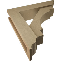 Ekena Millwork - BKTUROMRC00 - Timberthane Rough Cedar Faux Wood Merced Traditional Bracket w/ Offset Brace
