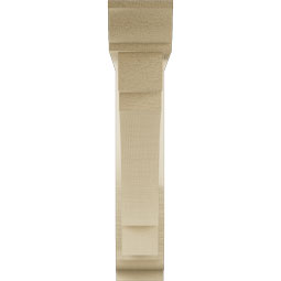 Ekena Millwork - BKTUR0352X18X18MRC01RCPR - Timberthane Faux Wood Merced Style Bracket w/ Offset Brace, Traditional Ends, 3 1/2"W x 18"D x 18"H, Primed Tan