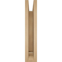 Ekena Millwork - BKTUR0352X18X18MRC01RCPR - Timberthane Faux Wood Merced Style Bracket w/ Offset Brace, Traditional Ends, 3 1/2"W x 18"D x 18"H, Primed Tan