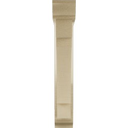 Ekena Millwork - BKTUR0352X18X22MRC01RCPR - Timberthane Faux Wood Merced Style Bracket w/ Offset Brace, Traditional Ends, 3 1/2"W x 18"D x 22"H, Primed Tan