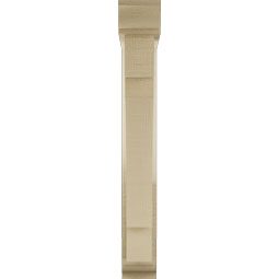 Ekena Millwork - BKTUR0352X18X26MRC01RCPR - Timberthane Faux Wood Merced Style Bracket w/ Offset Brace, Traditional Ends, 3 1/2"W x 18"D x 26"H, Primed Tan