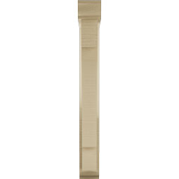 Ekena Millwork - BKTUR0352X18X30MRC01RCPR - Timberthane Faux Wood Merced Style Bracket w/ Offset Brace, Traditional Ends, 3 1/2"W x 18"D x 30"H, Primed Tan