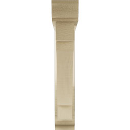 Ekena Millwork - BKTUR0352X20X20MRC01RCPR - Timberthane Faux Wood Merced Style Bracket w/ Offset Brace, Traditional Ends, 3 1/2"W x 20"D x 20"H, Primed Tan