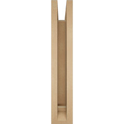 Ekena Millwork - BKTUR0352X20X20MRC01RCPR - Timberthane Faux Wood Merced Style Bracket w/ Offset Brace, Traditional Ends, 3 1/2"W x 20"D x 20"H, Primed Tan