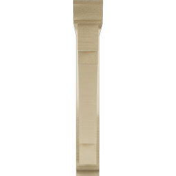 Ekena Millwork - BKTUR0352X20X24MRC01RCPR - Timberthane Faux Wood Merced Style Bracket w/ Offset Brace, Traditional Ends, 3 1/2"W x 20"D x 24"H, Primed Tan