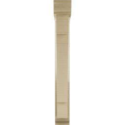 Ekena Millwork - BKTUR0352X20X28MRC01RCPR - Timberthane Faux Wood Merced Style Bracket w/ Offset Brace, Traditional Ends, 3 1/2"W x 20"D x 28"H, Primed Tan