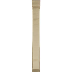 Ekena Millwork - BKTUR0352X20X32MRC01RCPR - Timberthane Faux Wood Merced Style Bracket w/ Offset Brace, Traditional Ends, 3 1/2"W x 20"D x 32"H, Primed Tan