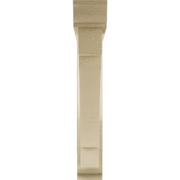 Ekena Millwork - BKTUR0352X22X22MRC01RCPR - Timberthane Faux Wood Merced Style Bracket w/ Offset Brace, Traditional Ends, 3 1/2"W x 22"D x 22"H, Primed Tan