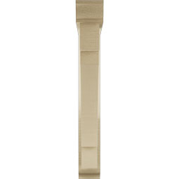 Ekena Millwork - BKTUR0352X22X26MRC01RCPR - Timberthane Faux Wood Merced Style Bracket w/ Offset Brace, Traditional Ends, 3 1/2"W x 22"D x 26"H, Primed Tan