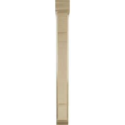 Ekena Millwork - BKTUR0352X22X34MRC01RCPR - Timberthane Faux Wood Merced Style Bracket w/ Offset Brace, Traditional Ends, 3 1/2"W x 22"D x 34"H, Primed Tan