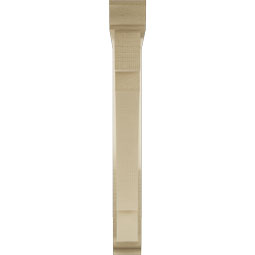 Ekena Millwork - BKTUR0352X24X28MRC01RCPR - Timberthane Faux Wood Merced Style Bracket w/ Offset Brace, Traditional Ends, 3 1/2"W x 24"D x 28"H, Primed Tan