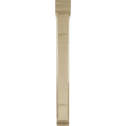Ekena Millwork - BKTUR0352X24X32MRC01RCPR - Timberthane Faux Wood Merced Style Bracket w/ Offset Brace, Traditional Ends, 3 1/2"W x 24"D x 32"H, Primed Tan