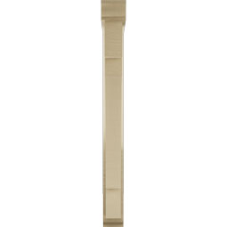 Ekena Millwork - BKTUR0352X24X36MRC01RCPR - Timberthane Faux Wood Merced Style Bracket w/ Offset Brace, Traditional Ends, 3 1/2"W x 24"D x 36"H, Primed Tan