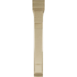 Ekena Millwork - BKTUR0352X26X26MRC01RCPR - Timberthane Faux Wood Merced Style Bracket w/ Offset Brace, Traditional Ends, 3 1/2"W x 26"D x 26"H, Primed Tan