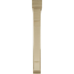 Ekena Millwork - BKTUR0352X26X30MRC01RCPR - Timberthane Faux Wood Merced Style Bracket w/ Offset Brace, Traditional Ends, 3 1/2"W x 26"D x 30"H, Primed Tan